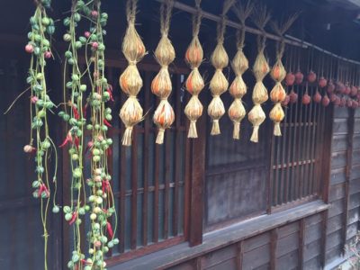 妻籠宿の軒先
