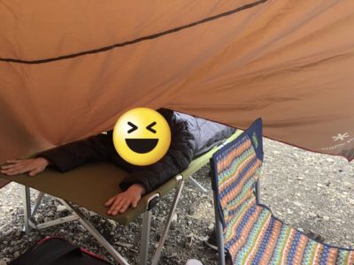 洪庵の湖畔サイトは傾斜がある