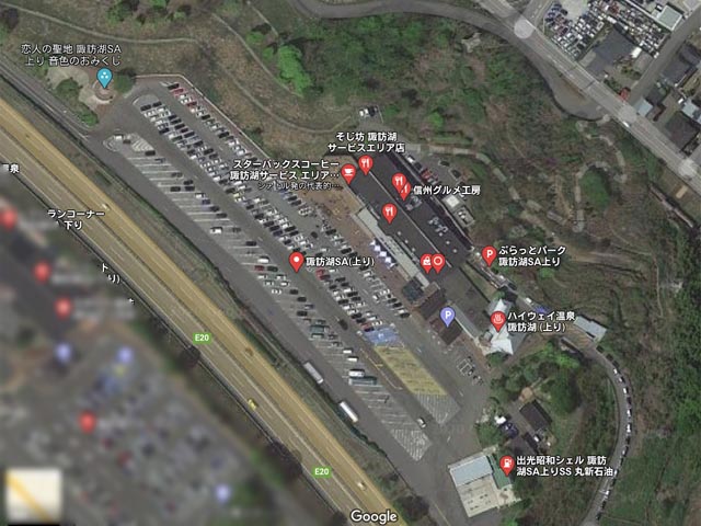 諏訪湖sa上りで車中泊調査 ついでに温泉 キャンプ フリード 車中泊