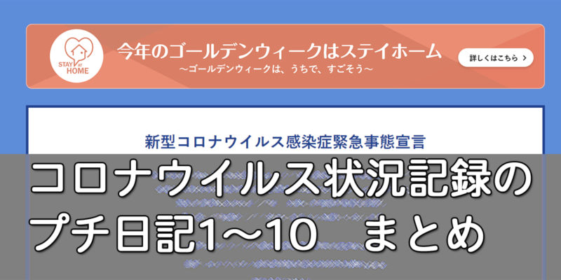 コロナウイルス状況記録のプチ日記1～10　まとめ
